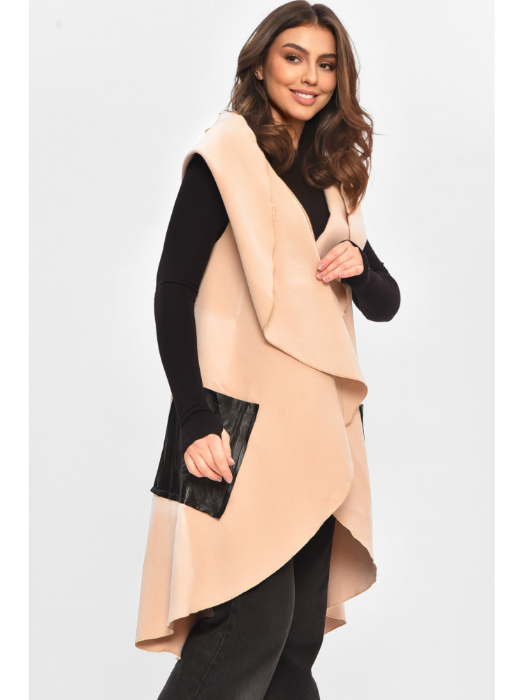 Кардиган жіночий напівбатальний бежевого кольору 207784C