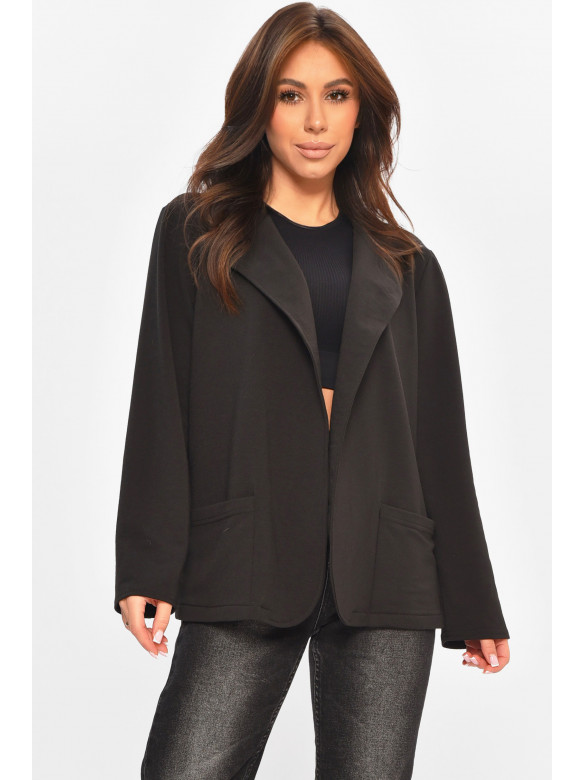 Кардиган жіночий однотонний чорного кольору 207785C