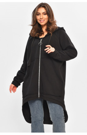 Кардиган жіночий напівбатальний на флісі чорного кольору 207786C Кардиган жіночий напівбатальний на флісі чорного кольору 207786C