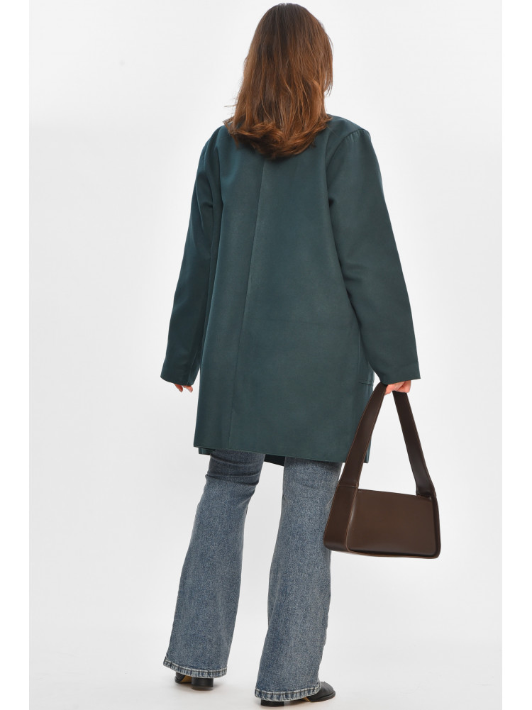Кардиган-плащ жіночий напівбатальний темно-зеленого кольору 8045 207787C