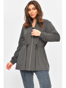 Кофта женская однотонная серого цвета 207788C Кофта женская однотонная серого цвета 207788C