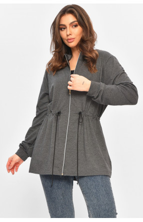 Кофта жіноча однотонна сірого кольору 207788C Кофта жіноча однотонна сірого кольору 207788C