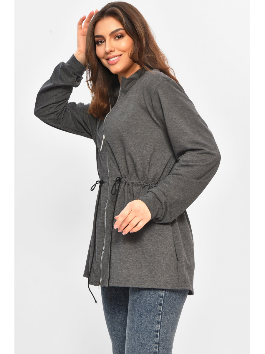 Кофта жіноча однотонна сірого кольору 207788C