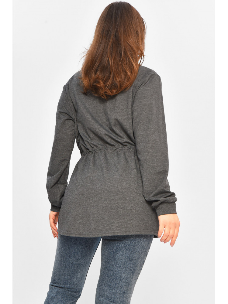Кофта жіноча однотонна сірого кольору 207788C