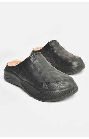 Галоши мужские без задника на меху черного цвета 803 207790C