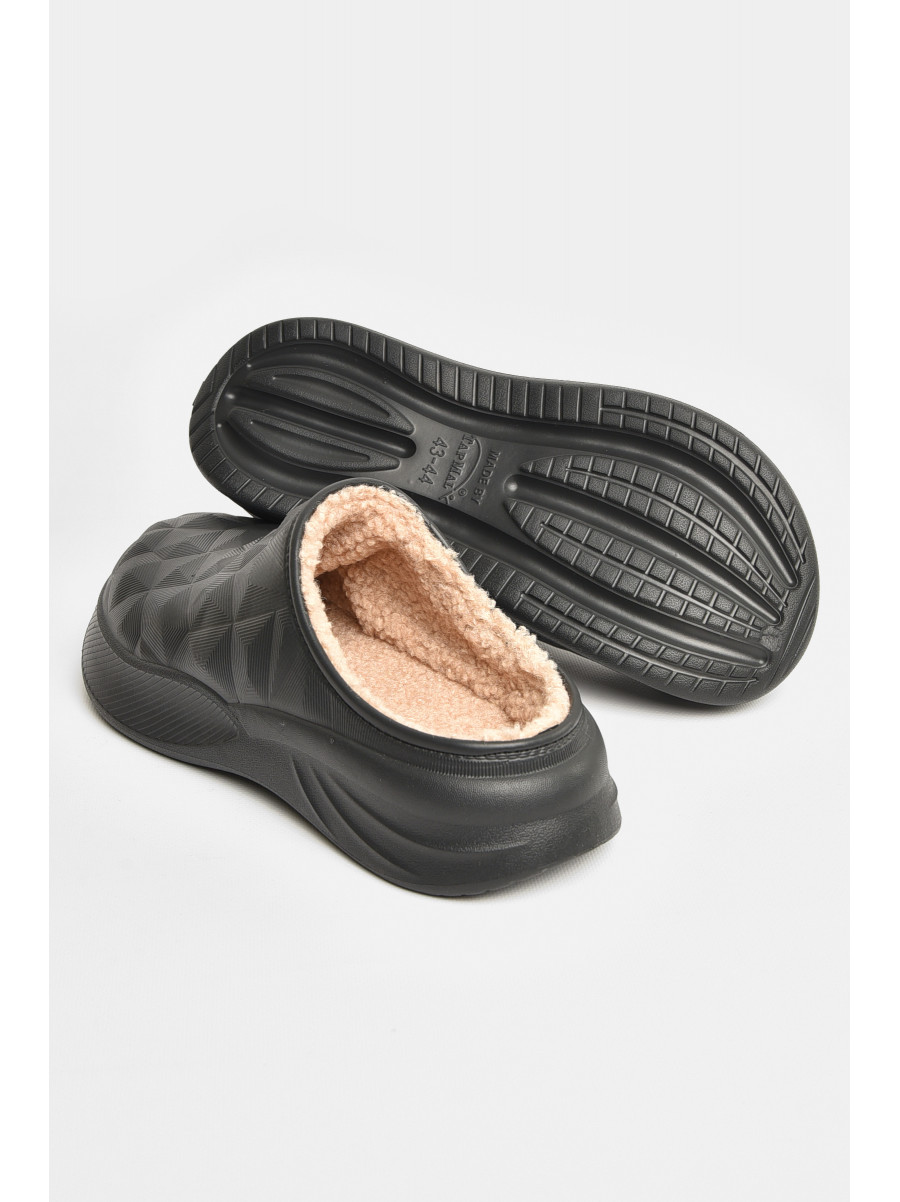 Галоши мужские без задника на меху черного цвета 803 207790C
