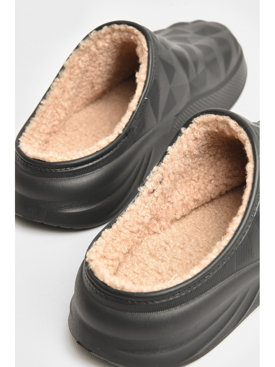 Галоши мужские без задника на меху черного цвета 803 207790C