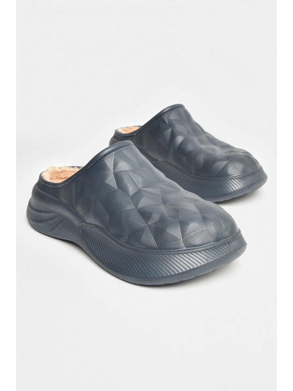 Галоши мужские без задника на меху синего цвета 803 207791C