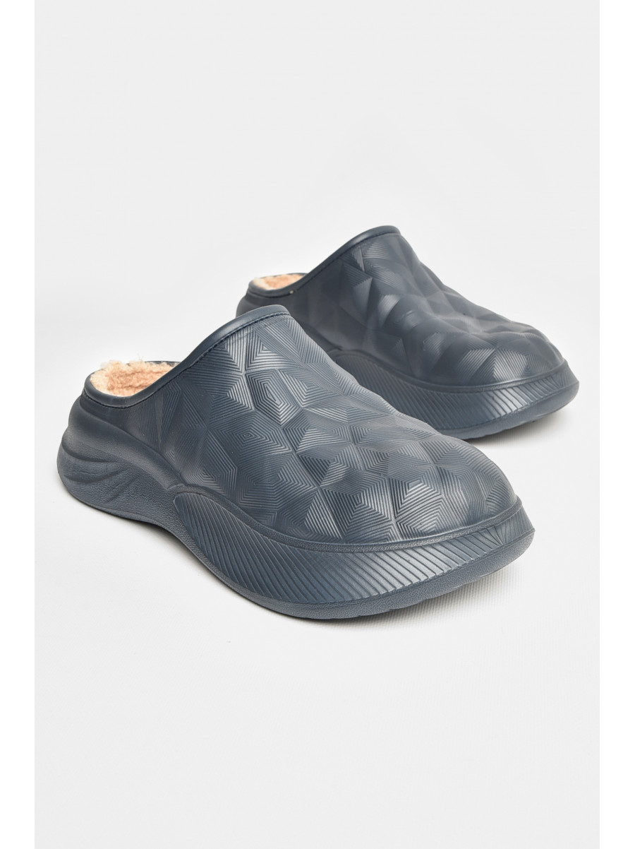 Галоши мужские без задника на меху синего цвета 803 207791C