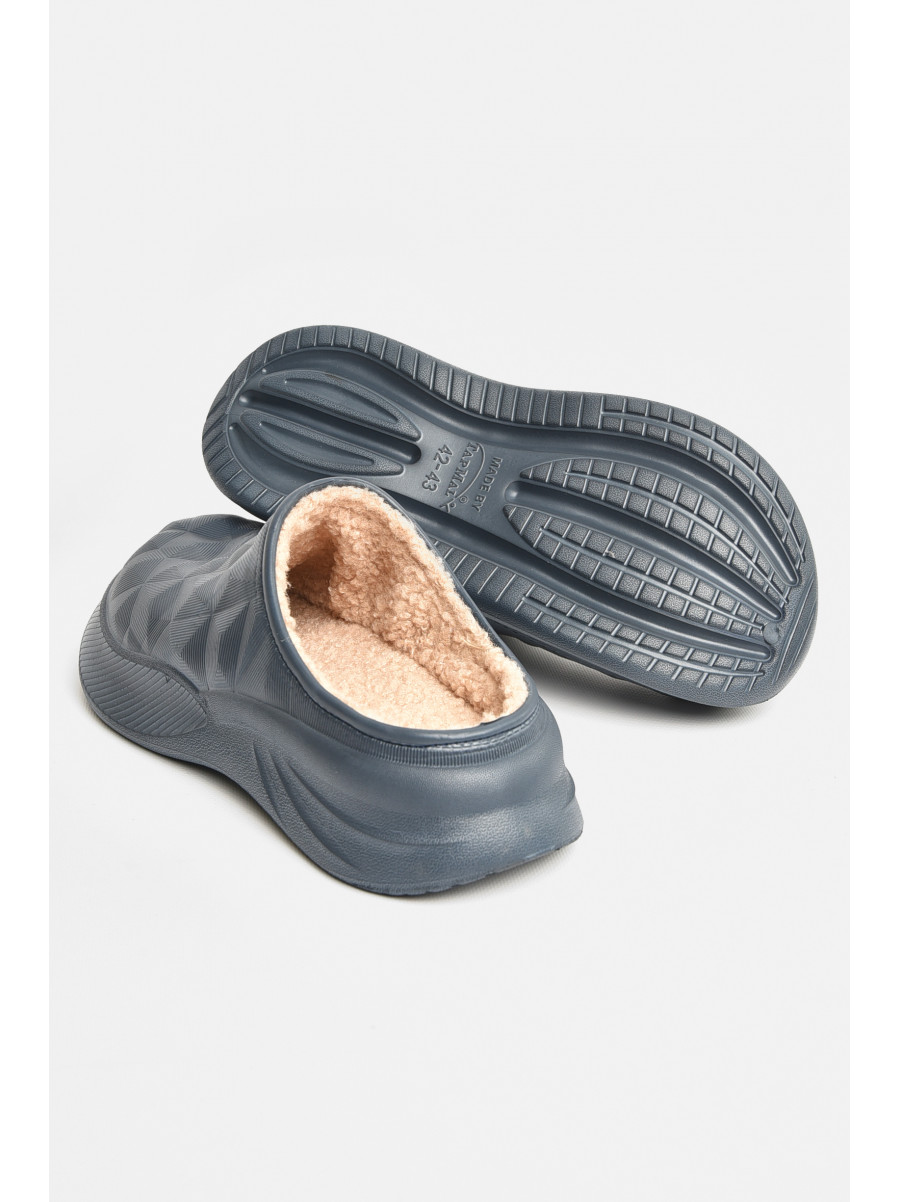 Галоши мужские без задника на меху синего цвета 803 207791C