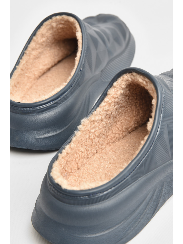 Галоши мужские без задника на меху синего цвета 803 207791C