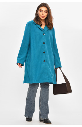 Пальто жіноче демісезонне батальне бірюзового кольору 8397 207792C Пальто жіноче демісезонне батальне бірюзового кольору 8397 207792C