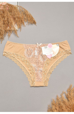 Трусы женские гипюровые бежевого цвета 7900 207793C
