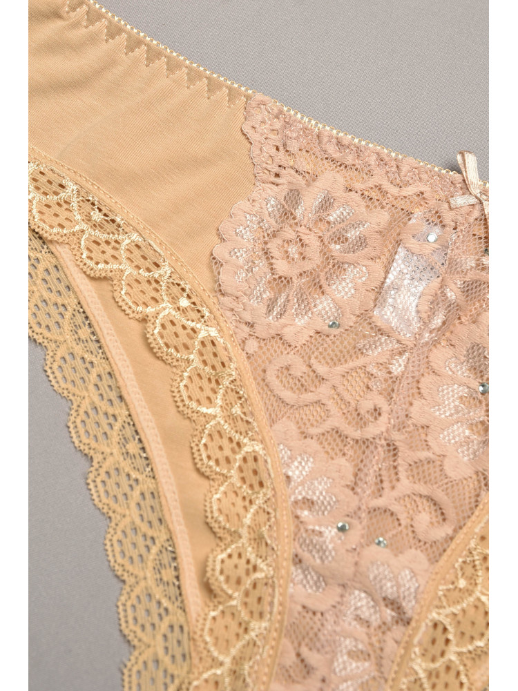 Трусы женские гипюровые бежевого цвета 7900 207793C