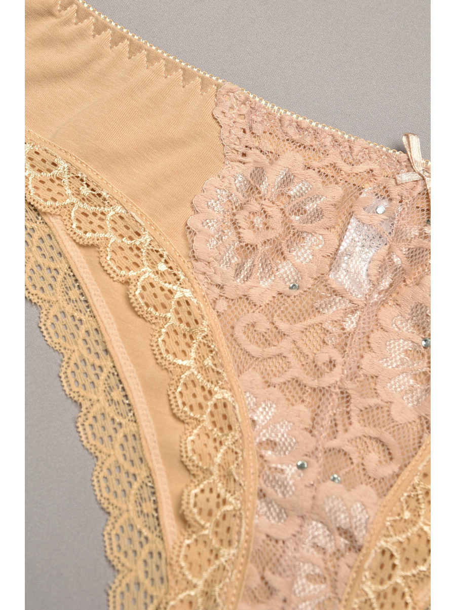 Трусы женские гипюровые бежевого цвета 7900 207793C