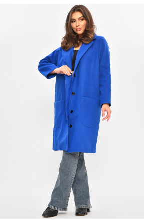 Пальто жіноче демісезонне батальне синього кольору 8266 207795C Пальто жіноче демісезонне батальне синього кольору 8266 207795C