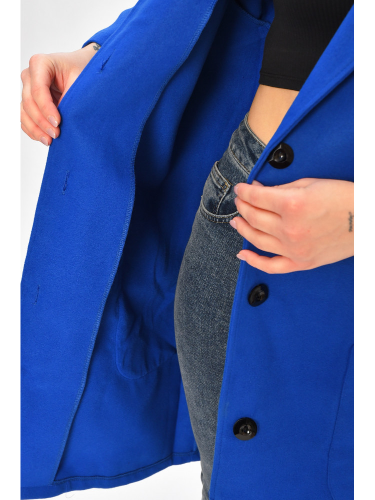 Пальто жіноче демісезонне батальне синього кольору 8266 207795C