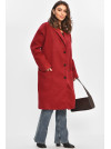 Пальто женское демисезонное батальное бордового цвета 8266 207796C