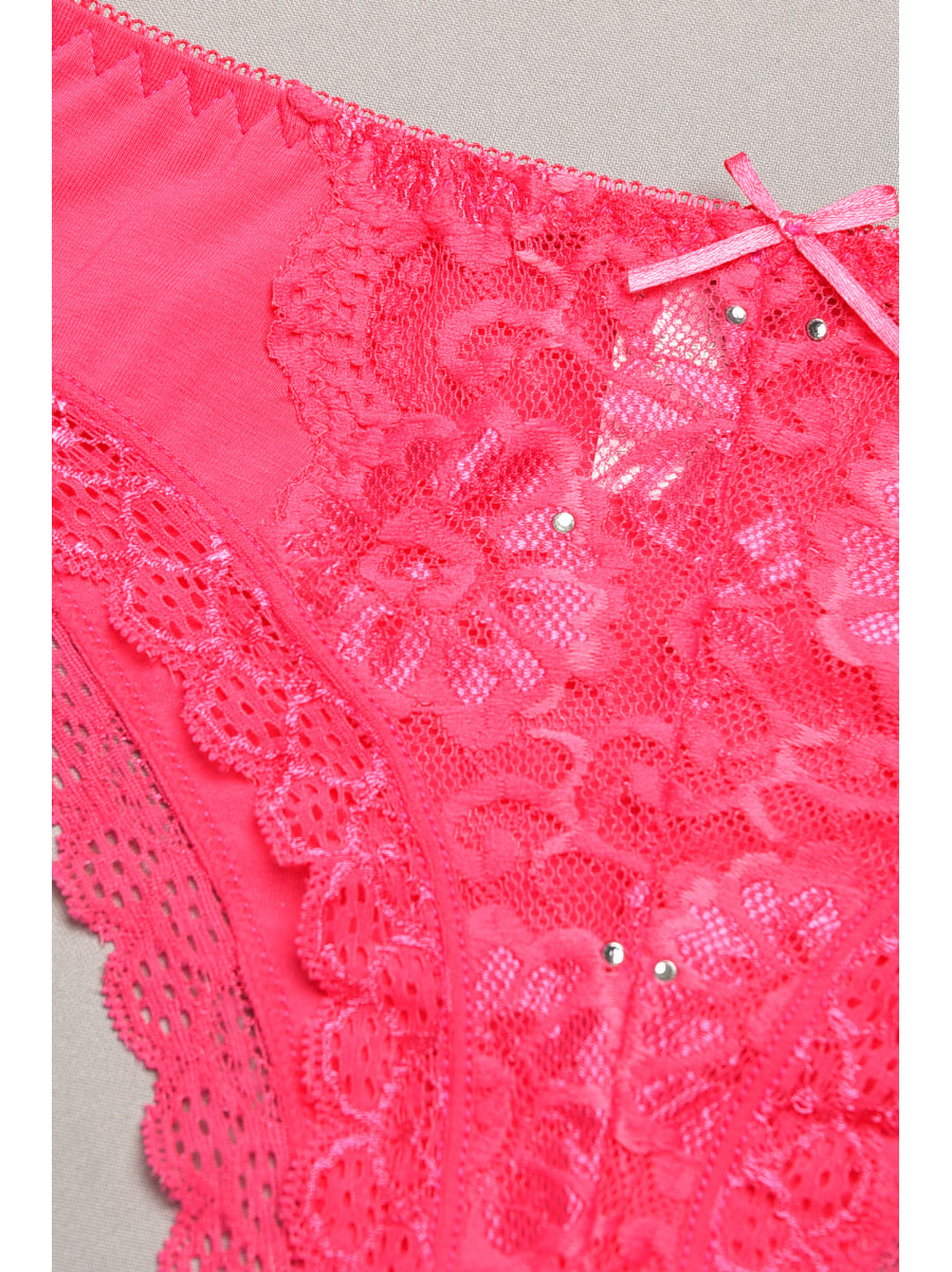 Трусы женские гипюровые малинового цвета 7900 207798C