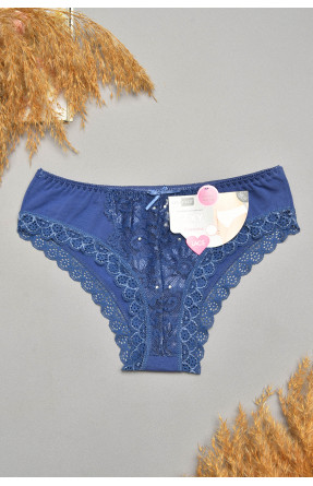Трусы женские темно-синего цвета с гипюровыми вставками 7900 207799C