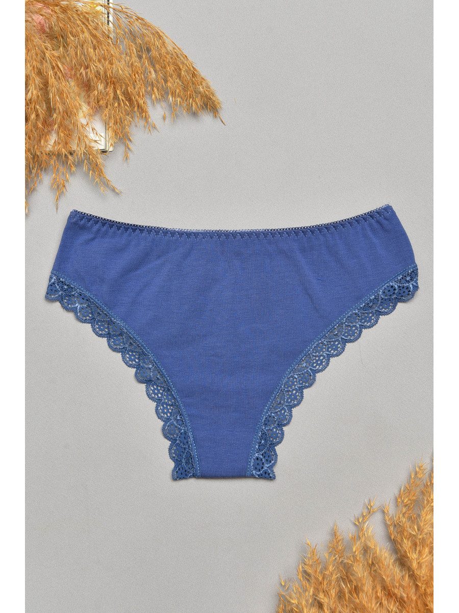 Трусы женские темно-синего цвета с гипюровыми вставками 7900 207799C