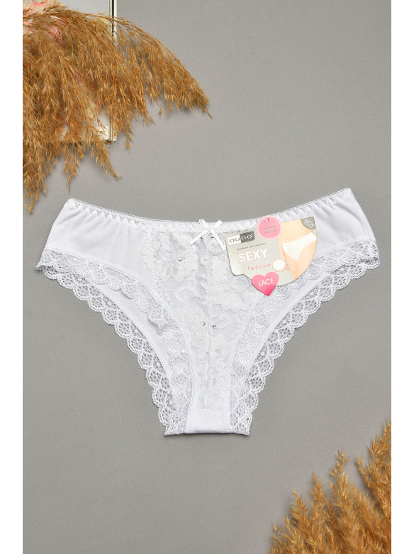 Трусы женские белого цвета с гипюровыми вставками 7900 207800C Трусы женские белого цвета с гипюровыми вставками 7900 207800C
