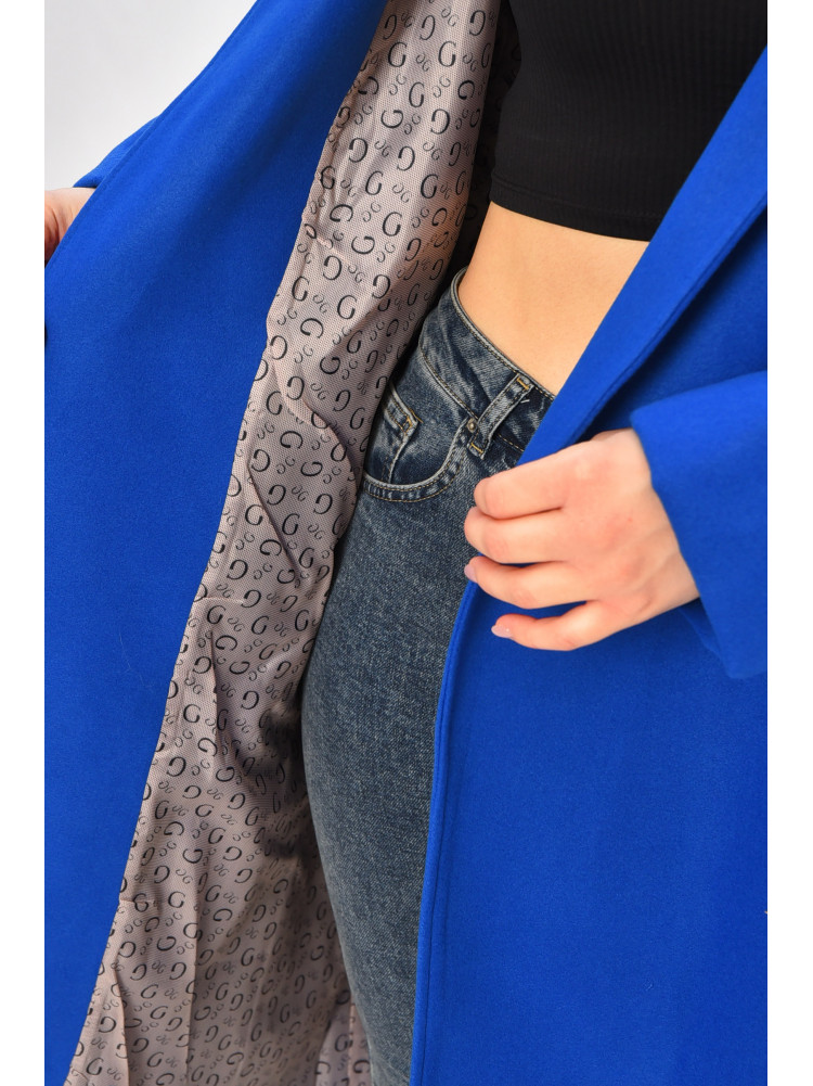 Пальто жіноче демісезонне батальне синього кольору 8325 207803C