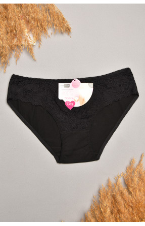 Трусы женские чорного цвета с гипюровыми вставками 7884 207805C
