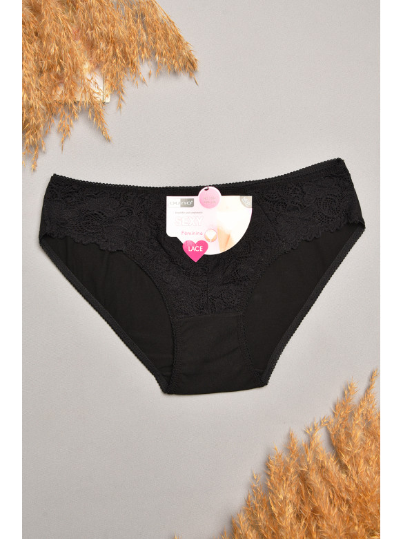 Трусы женские чорного цвета с гипюровыми вставками 7884 207805C Трусы женские чорного цвета с гипюровыми вставками 7884 207805C