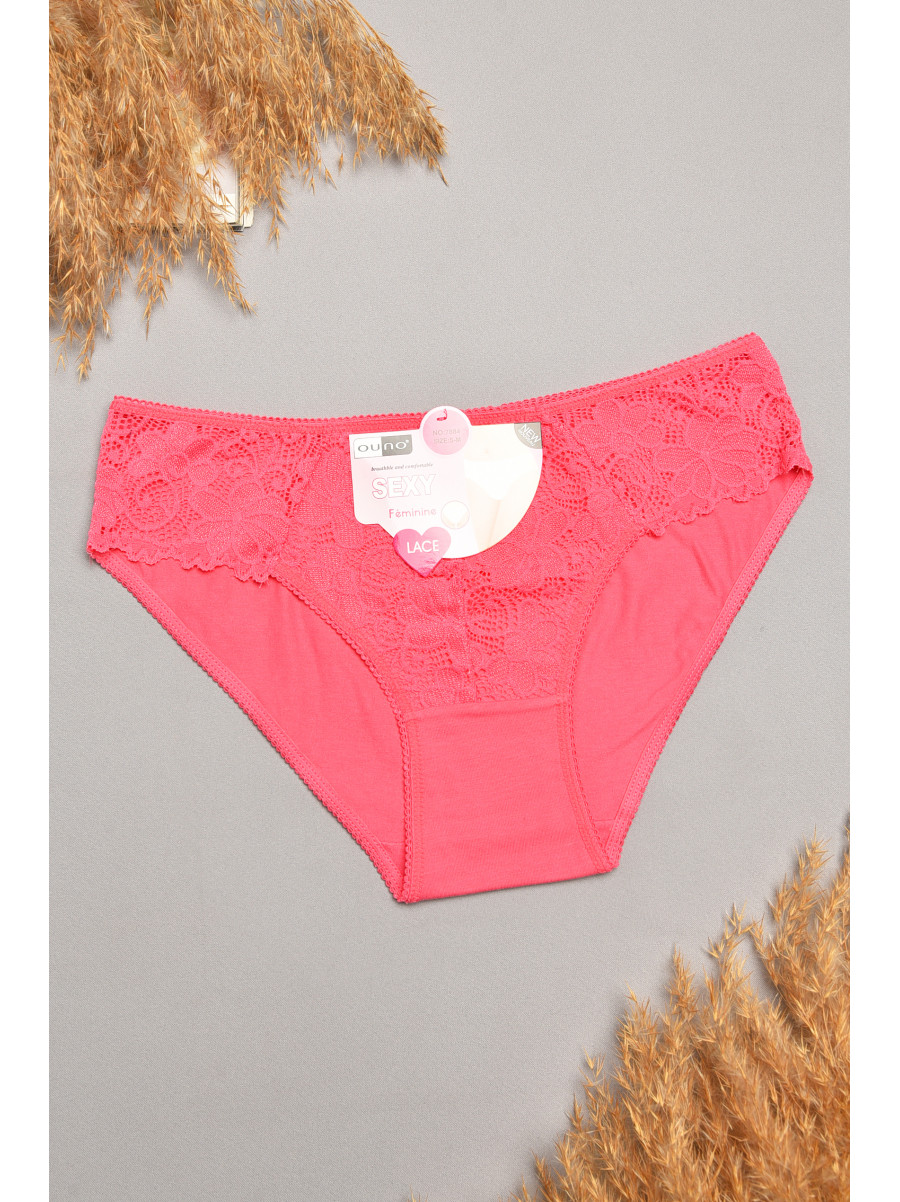 Трусы женские розового цвета с гипюровыми вставками 7884 207806C