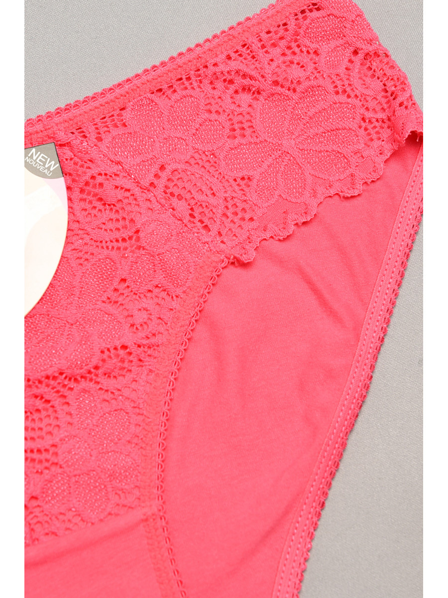 Трусы женские розового цвета с гипюровыми вставками 7884 207806C