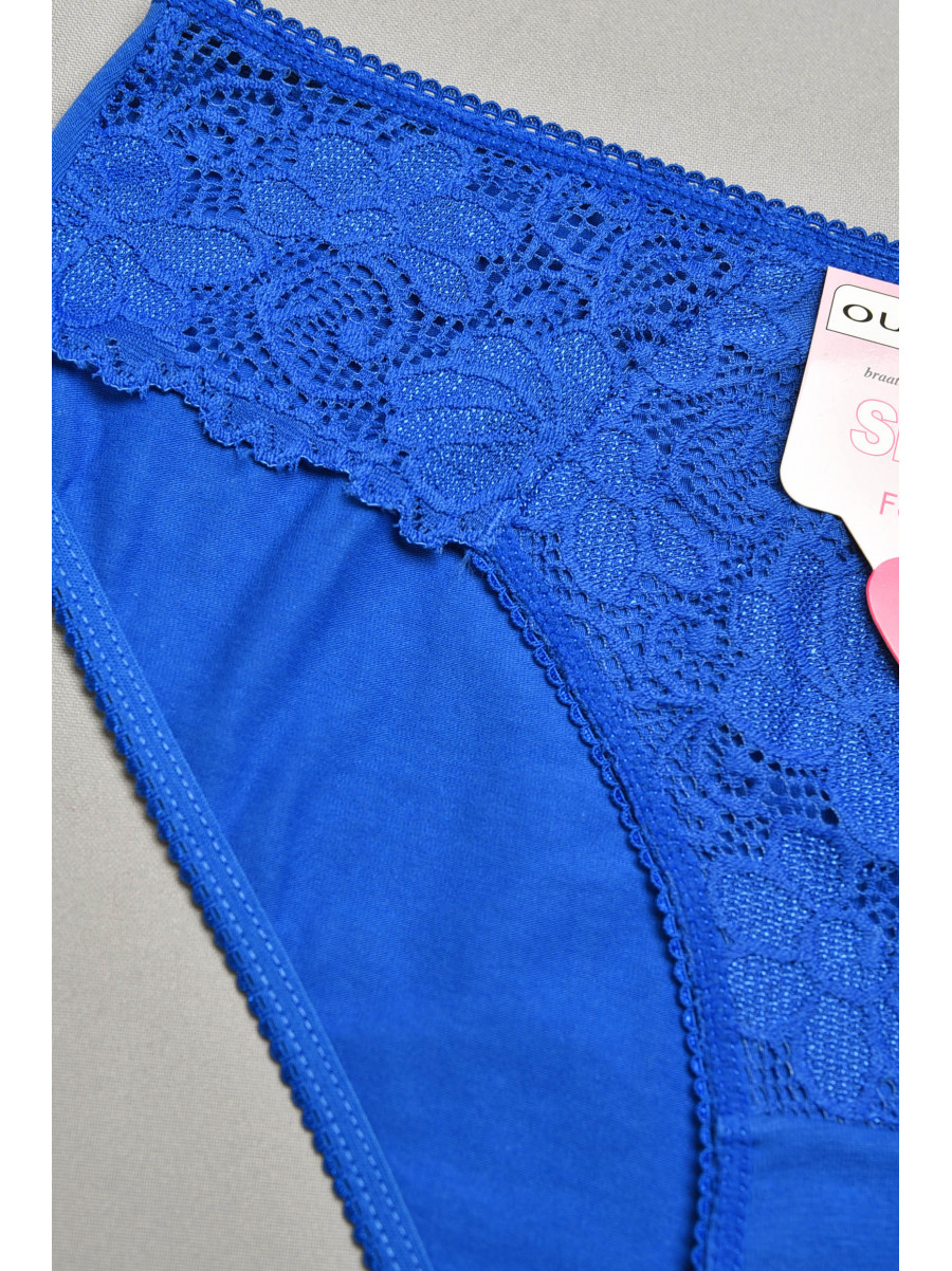 Трусы женские синего цвета с гипюровыми вставками 7884 207808C
