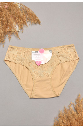 Трусы женские бежевого цвета с гипюровыми вставками 7884 207809C