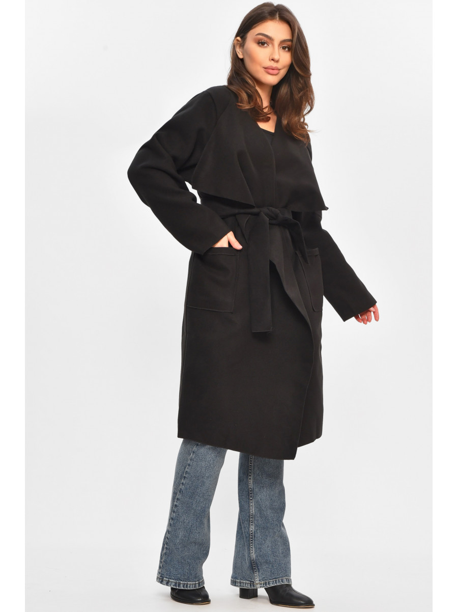 Кардиган жіночий однотонний чорного кольору 8140 207810C