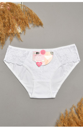 Трусы женские белого цвета с гипюровыми вставками 7884 207812C