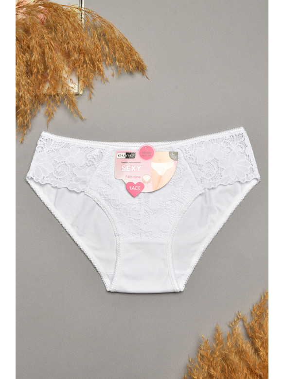 Трусы женские белого цвета с гипюровыми вставками 7884 207812C