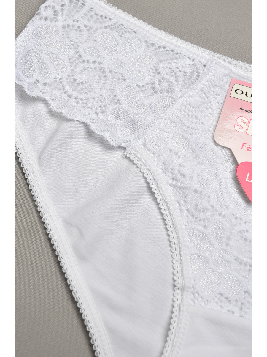 Трусы женские белого цвета с гипюровыми вставками 7884 207812C