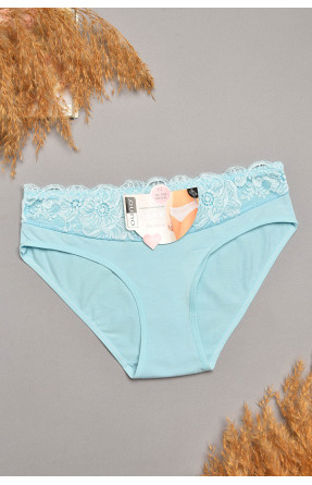Трусы женские голубого цвета с гипюровыми вставками 7882 207814C