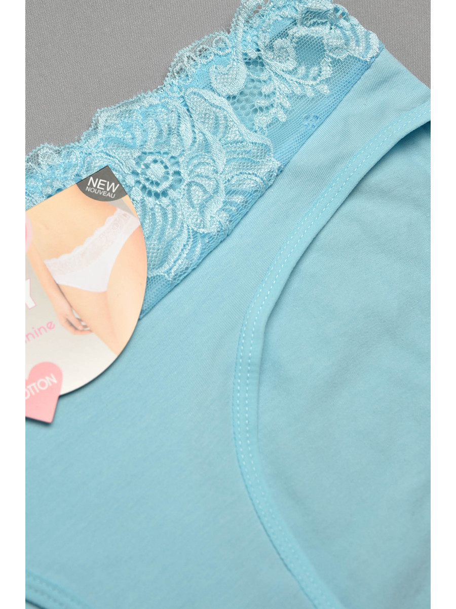Трусы женские голубого цвета с гипюровыми вставками 7882 207814C