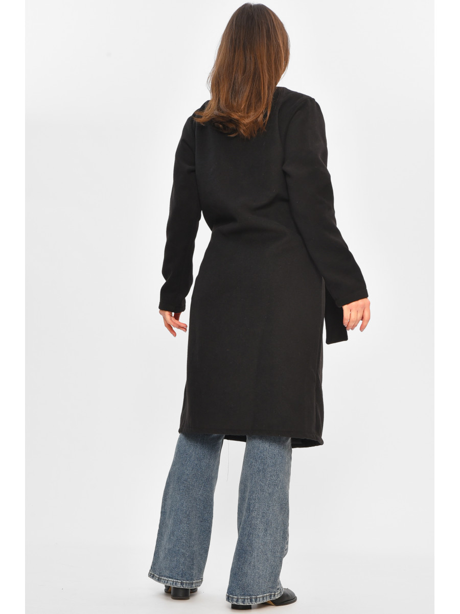 Пальто жіноче демісезонне чорного кольору 207815C