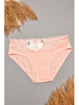 Трусы женские розового цвета с гипюровыми вставками 7882 207816C