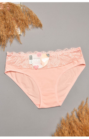 Трусы женские розового цвета с гипюровыми вставками 7882 207816C
