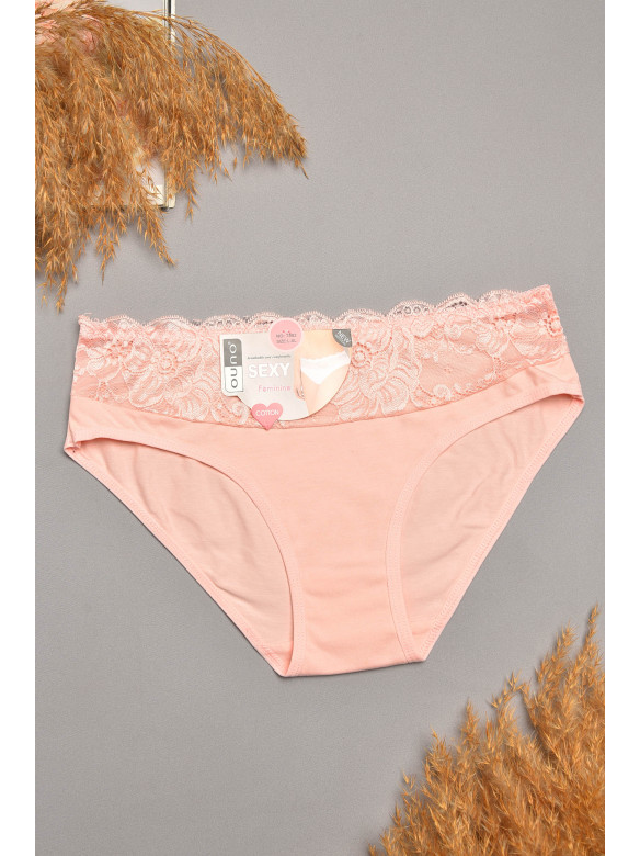Трусы женские розового цвета с гипюровыми вставками 7882 207816C