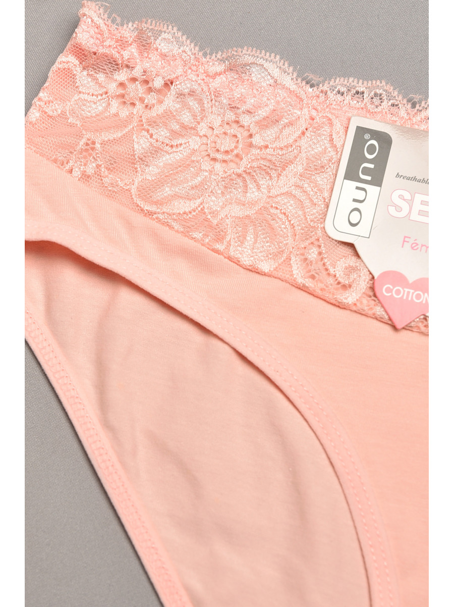 Трусы женские розового цвета с гипюровыми вставками 7882 207816C