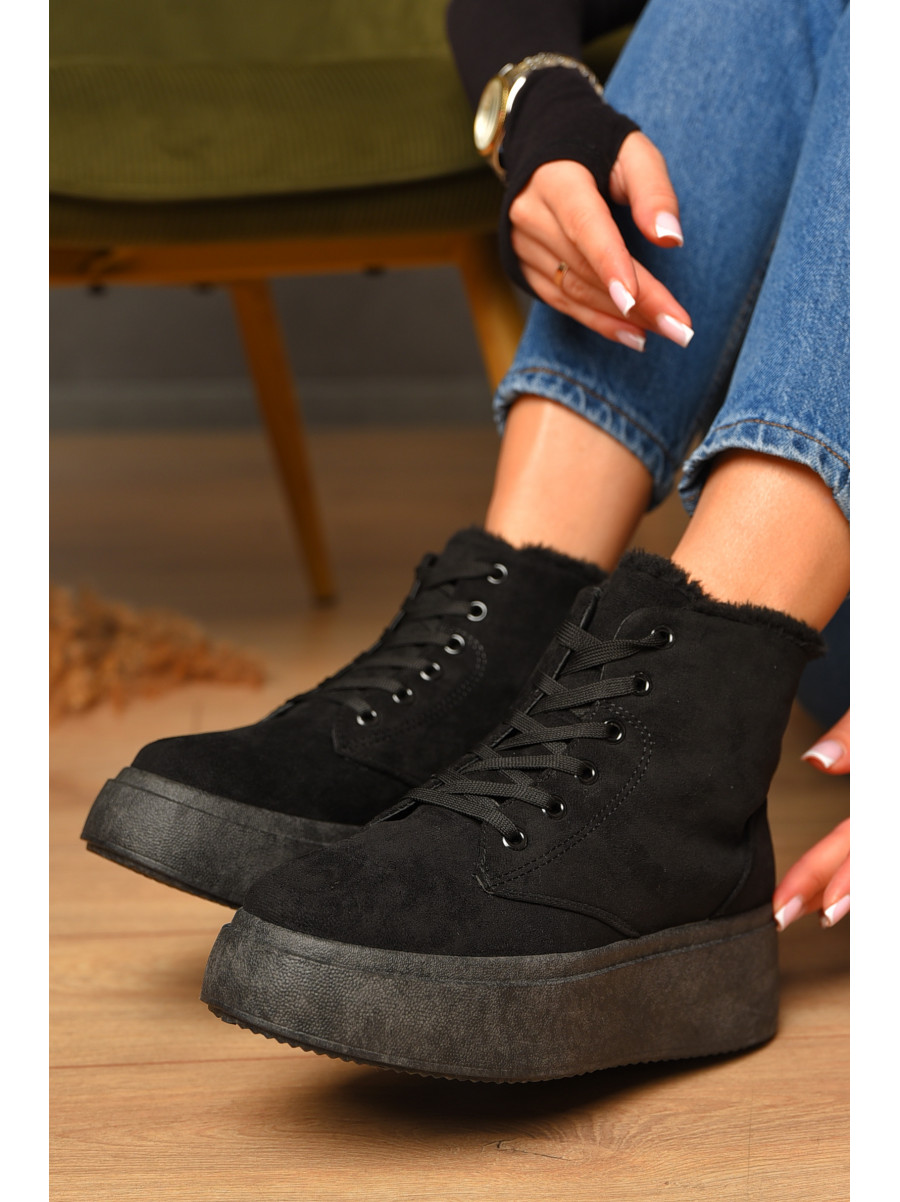Ботинки женские зимние черного цвета 2024-19-2 з/ш 207817C