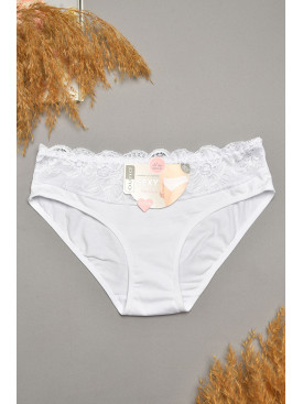 Трусы женские белого цвета с гипюровыми вставками 7882 207819C Трусы женские белого цвета с гипюровыми вставками 7882 207819C