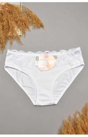Трусы женские белого цвета с гипюровыми вставками 7882 207819C Трусы женские белого цвета с гипюровыми вставками 7882 207819C