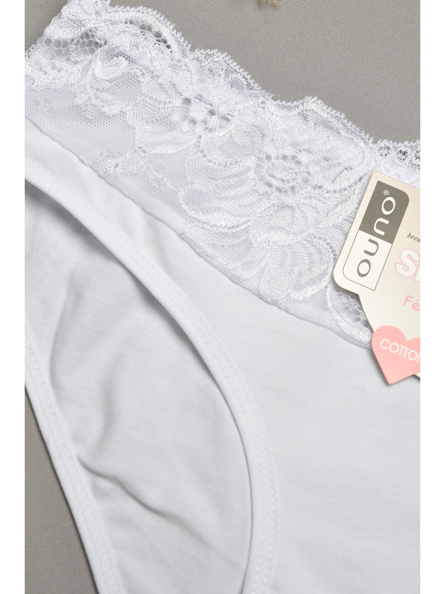 Трусы женские белого цвета с гипюровыми вставками 7882 207819C Трусы женские белого цвета с гипюровыми вставками 7882 207819C