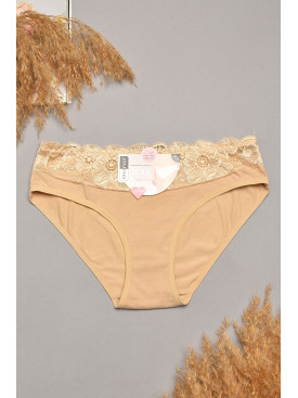 Трусы женские бежевого цвета с гипюровыми вставками 7882 207820C Трусы женские бежевого цвета с гипюровыми вставками 7882 207820C