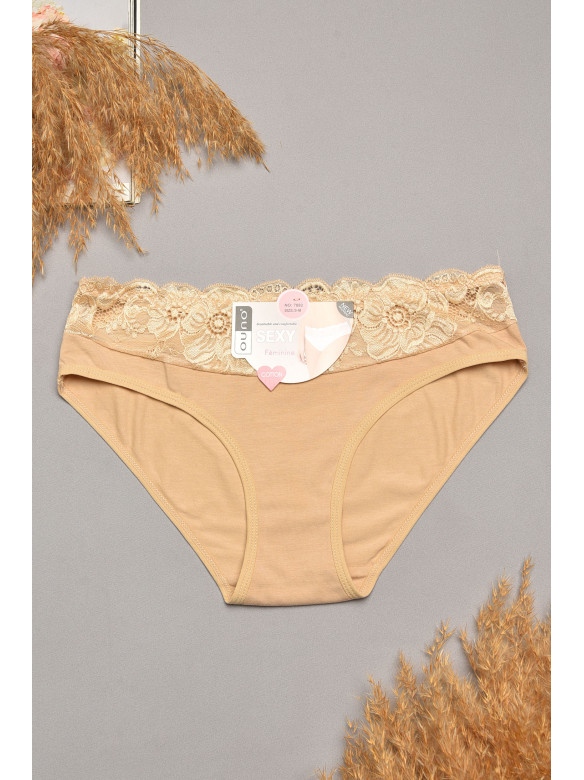 Трусы женские бежевого цвета с гипюровыми вставками 7882 207820C Трусы женские бежевого цвета с гипюровыми вставками 7882 207820C